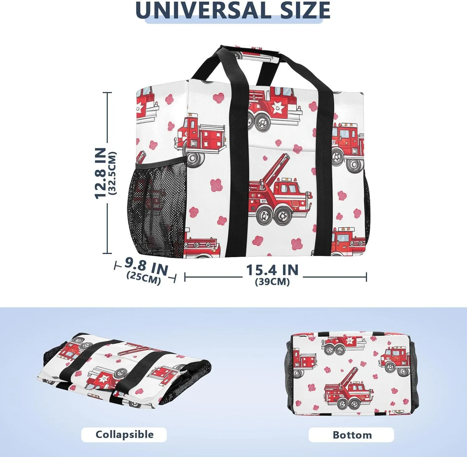 ALAZA Cartoon Cars Transport Waterproof Beach Tote Bags