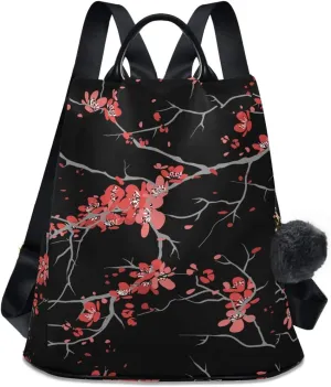 ALAZA Cherry Blossom Sakura Flower Floral Backpack Purse for Women Anti Theft Fashion Back Pack Shoulder Bag