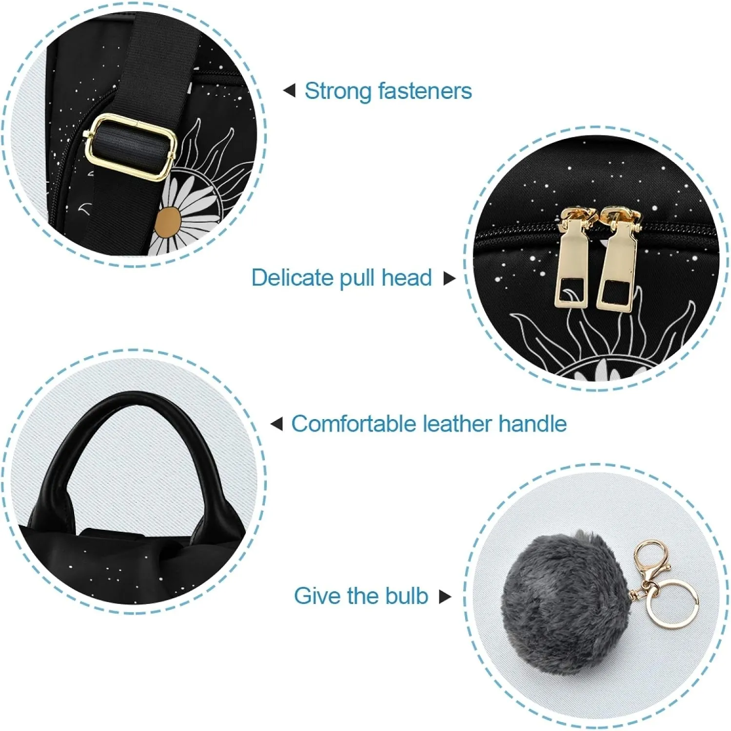 ALAZA Daisy Flower Sun Moon Backpack Purse for Women Anti Theft Back Pack Fashion Shoulder Bag