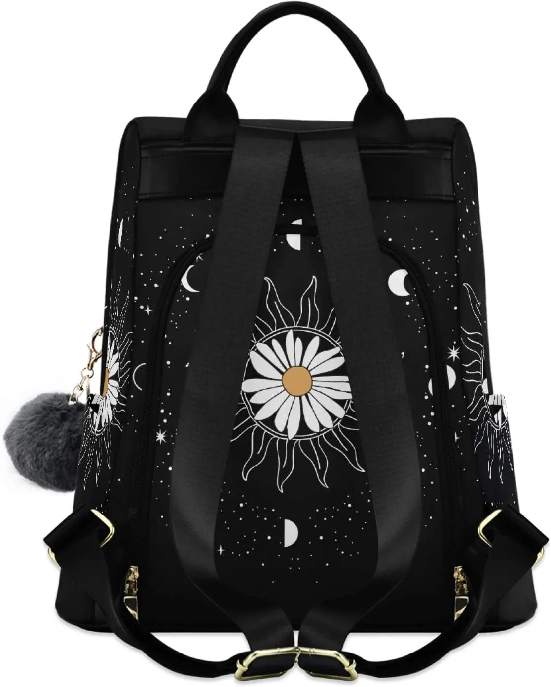 ALAZA Daisy Flower Sun Moon Backpack Purse for Women Anti Theft Back Pack Fashion Shoulder Bag