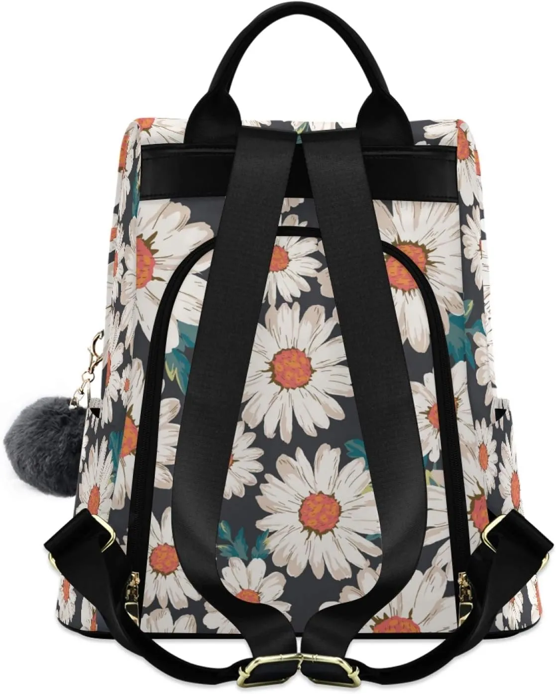 ALAZA Floral Daisy Backpack Purse for Women Anti Theft Fashion Back Pack Shoulder Bag