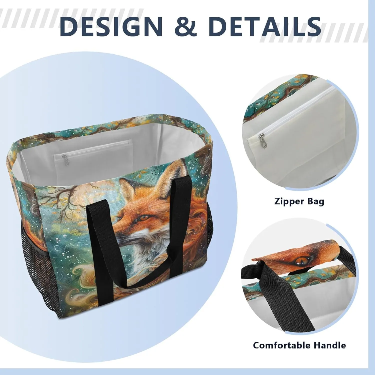 ALAZA Fox Dreamcatcher Waterproof Beach Tote Bags