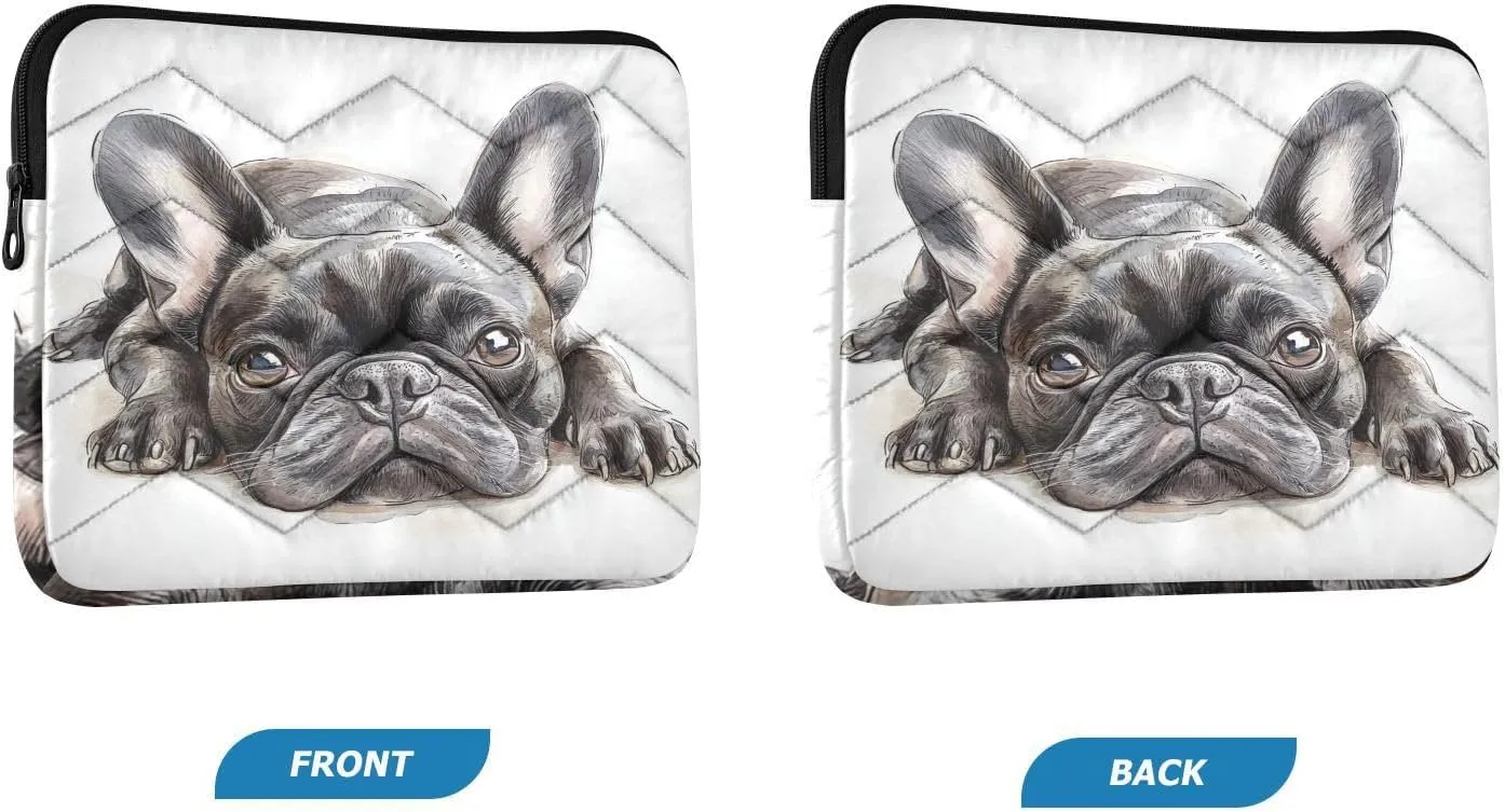 ALAZA French Bulldog Lie Prone Comfortably Laptop Sleeve Bag Waterproof Protective Notebook Case, 13-13.3, 14 inch