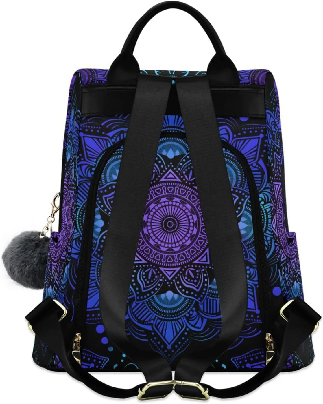 ALAZA Mandala Boho Bohemian Lotus Backpack Purse for Women Anti Theft Fashion Back Pack Shoulder Bag