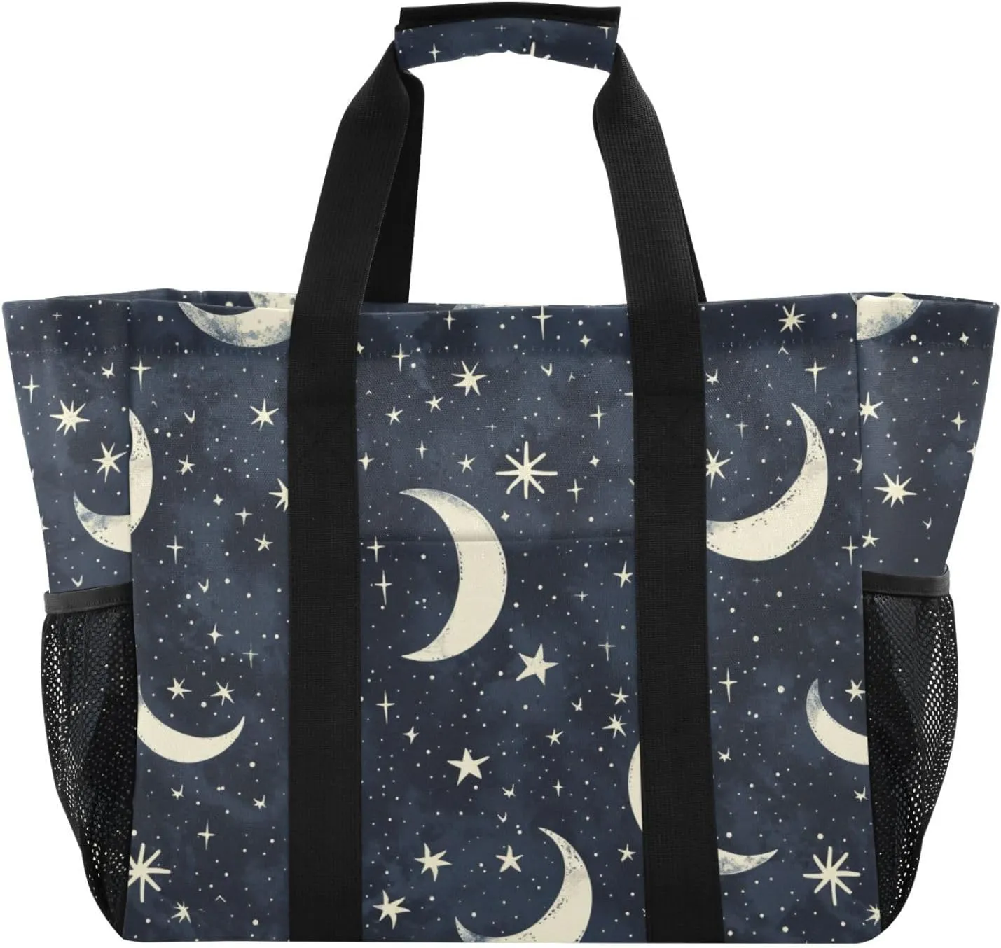 ALAZA Moon Stars on Blue Waterproof Beach Tote Bags