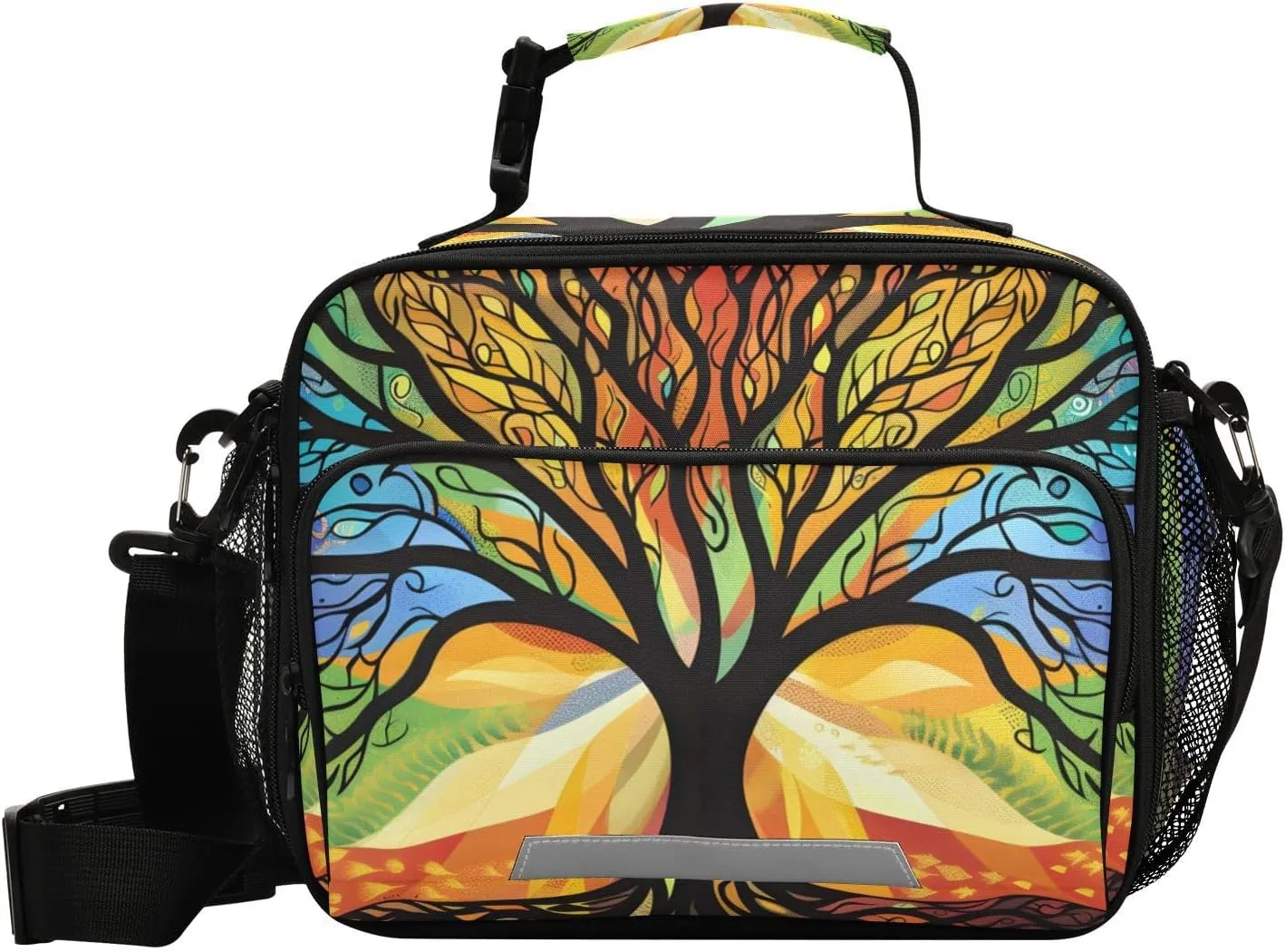 ALAZA Mysterious Tree Colorful Kids Lunch Box, Girls Boys Lunchbox Insulated Reusable Meal Container Lunch Bag with Shoulder Strap