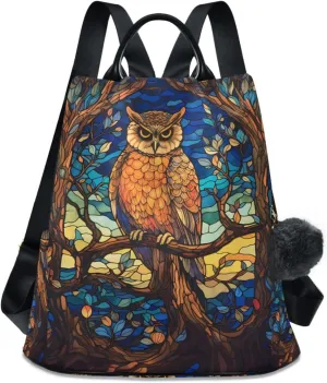 ALAZA Owl Mosaic Backpack Purse for Women Anti Theft Fashion Back Pack Shoulder Bag