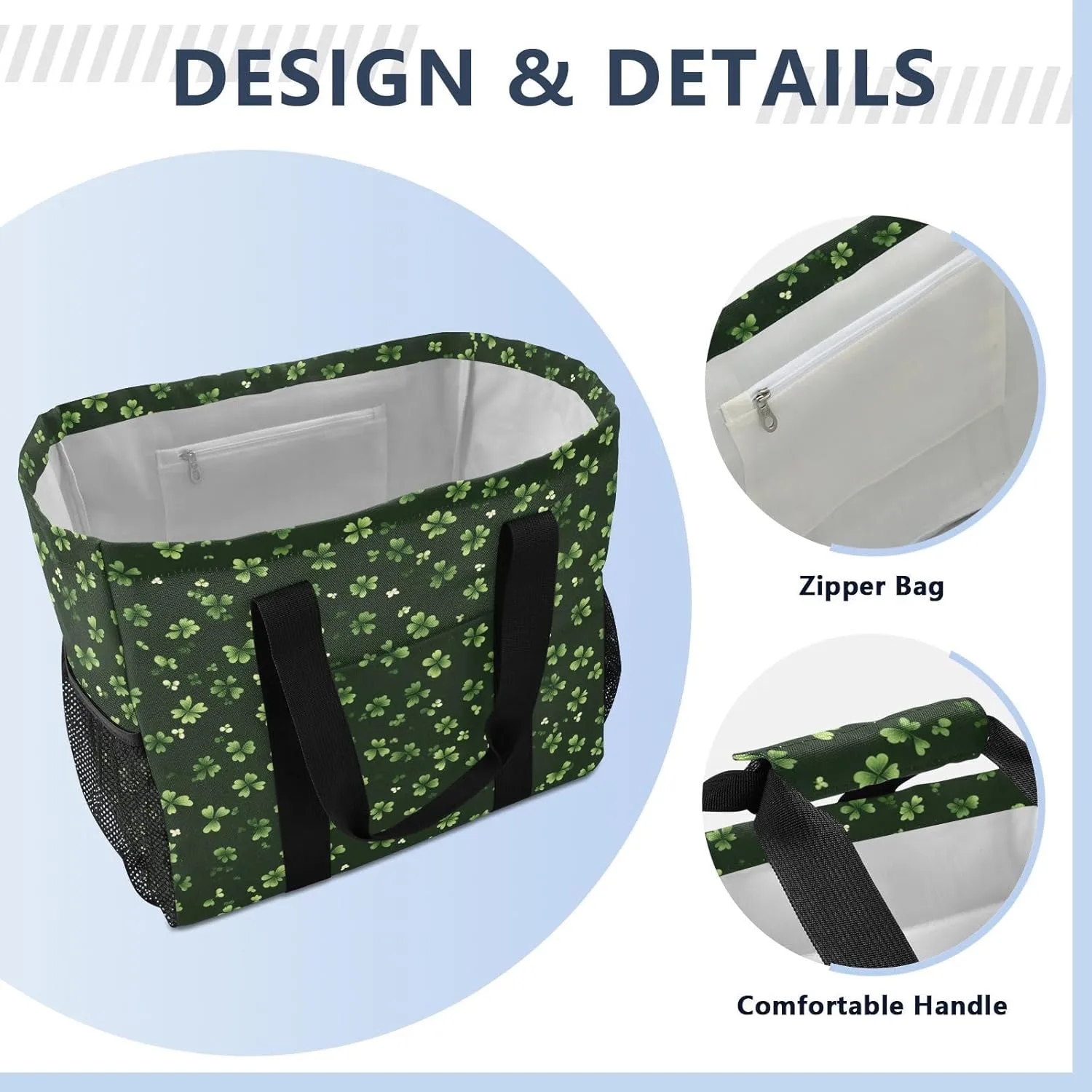 ALAZA Rabbit Easter Egg Chick Flower Leaf Branch Waterproof Beach Tote Bags