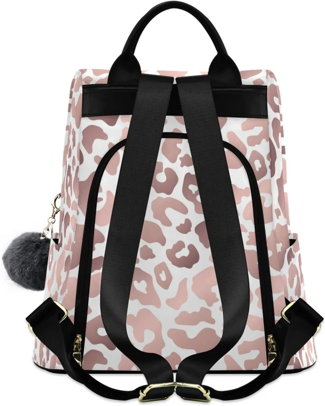 ALAZA Rose Gold Leopard Print Pink Cheetah Backpack Purse for Women Anti Theft Fashion Back Pack Shoulder Bag,One Size