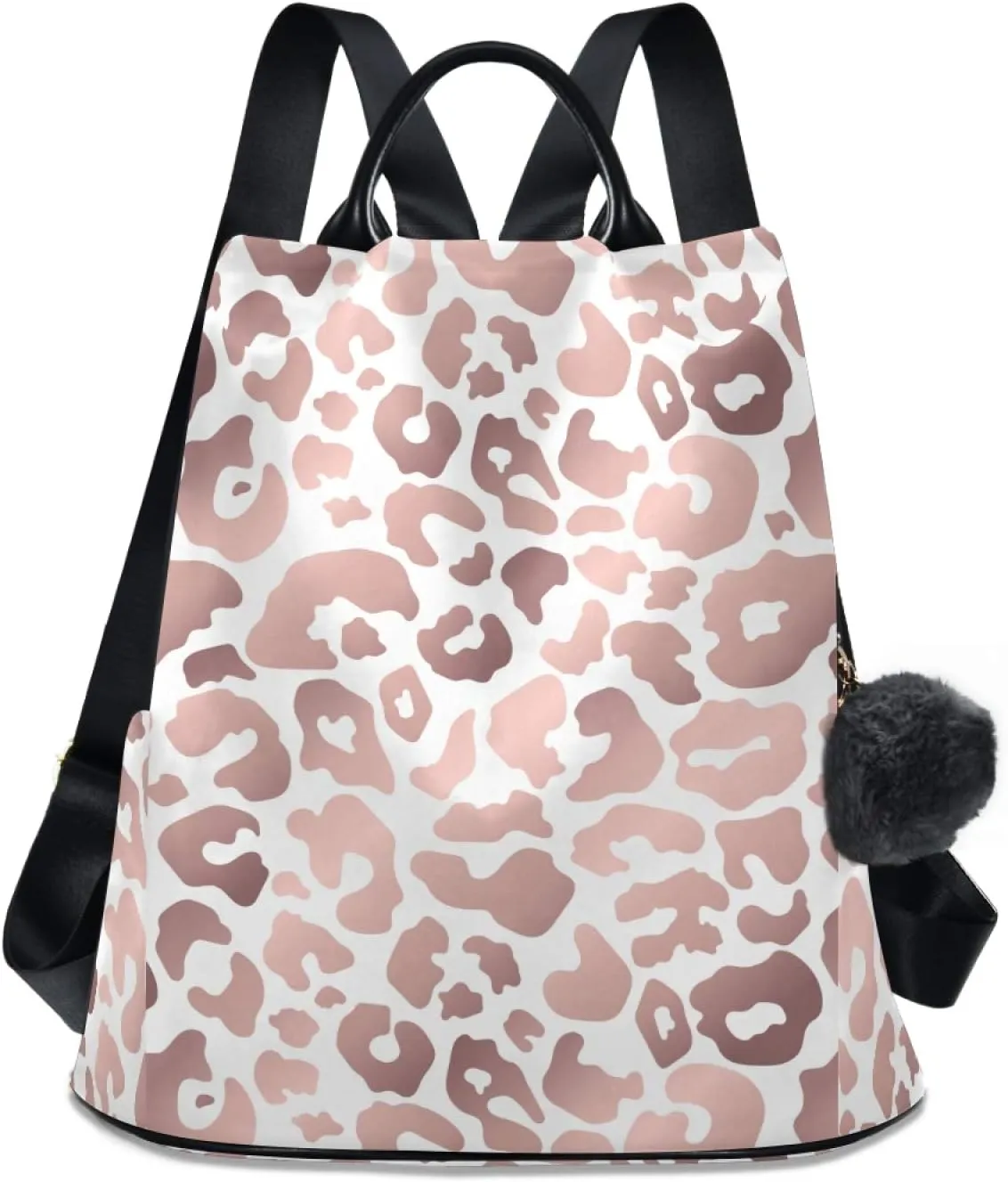 ALAZA Rose Gold Leopard Print Pink Cheetah Backpack Purse for Women Anti Theft Fashion Back Pack Shoulder Bag,One Size