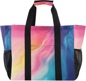 ALAZA Watercolor Vintage Red Wine Waterproof Beach Tote Bags