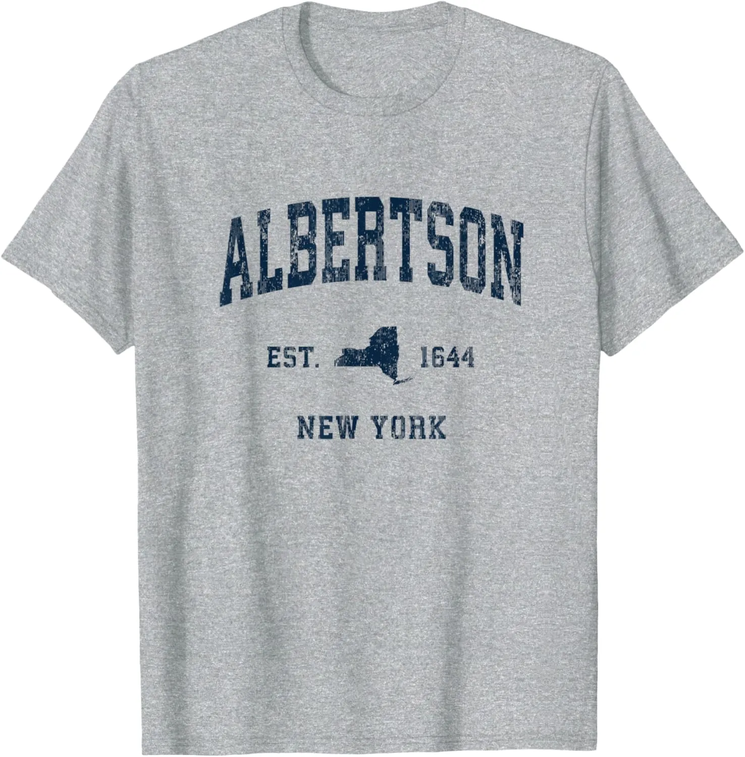 Albertson New York NY Vintage Athletic Navy Sports Design T-Shirt
