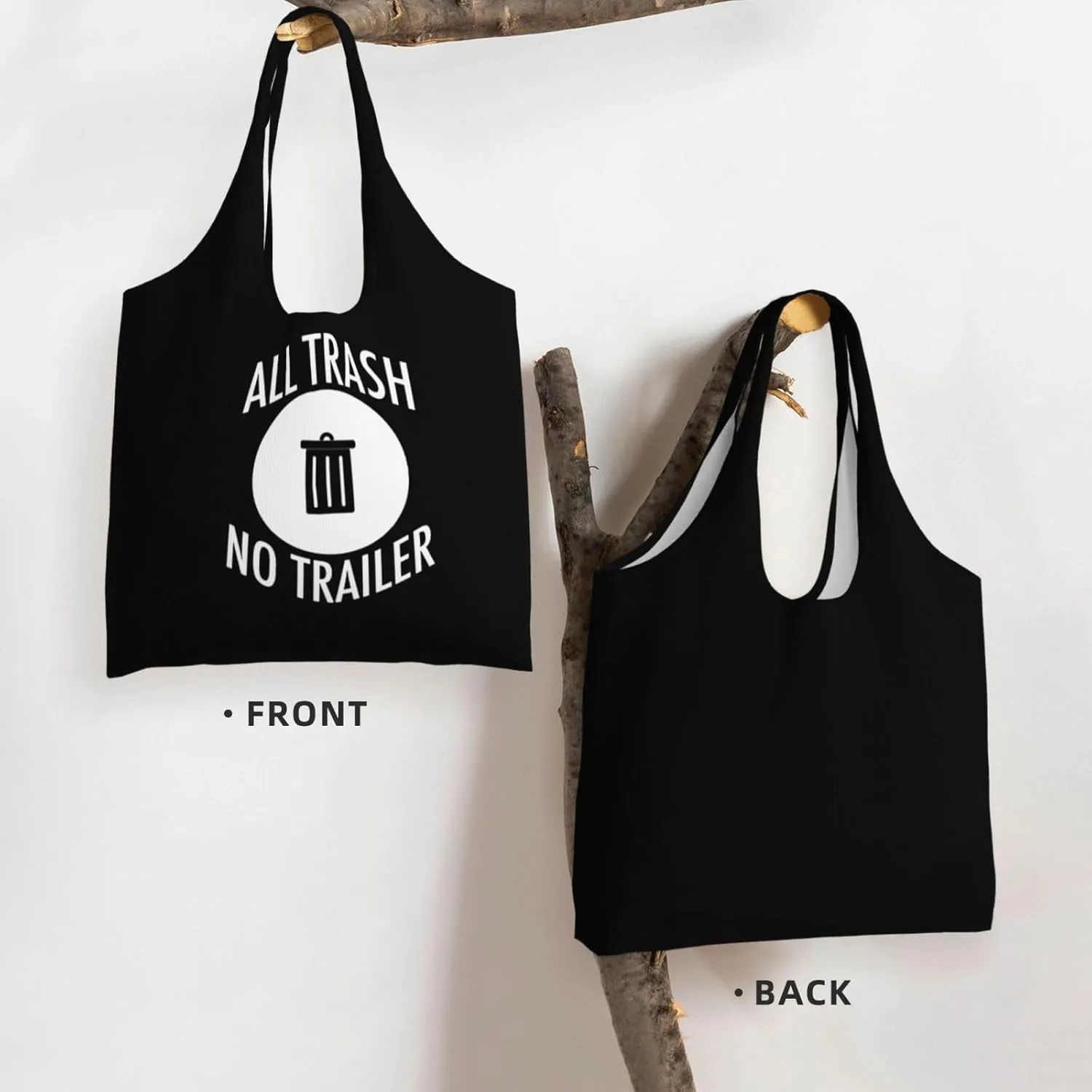 All Trash No Trailer Canvas Tote Bags Women'S Large-Capacity Bag