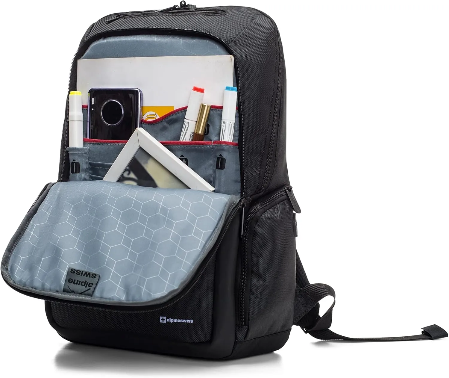 Alpine Swiss 16” Laptop Backpack Slim Travel Computer Bag Business Daypack