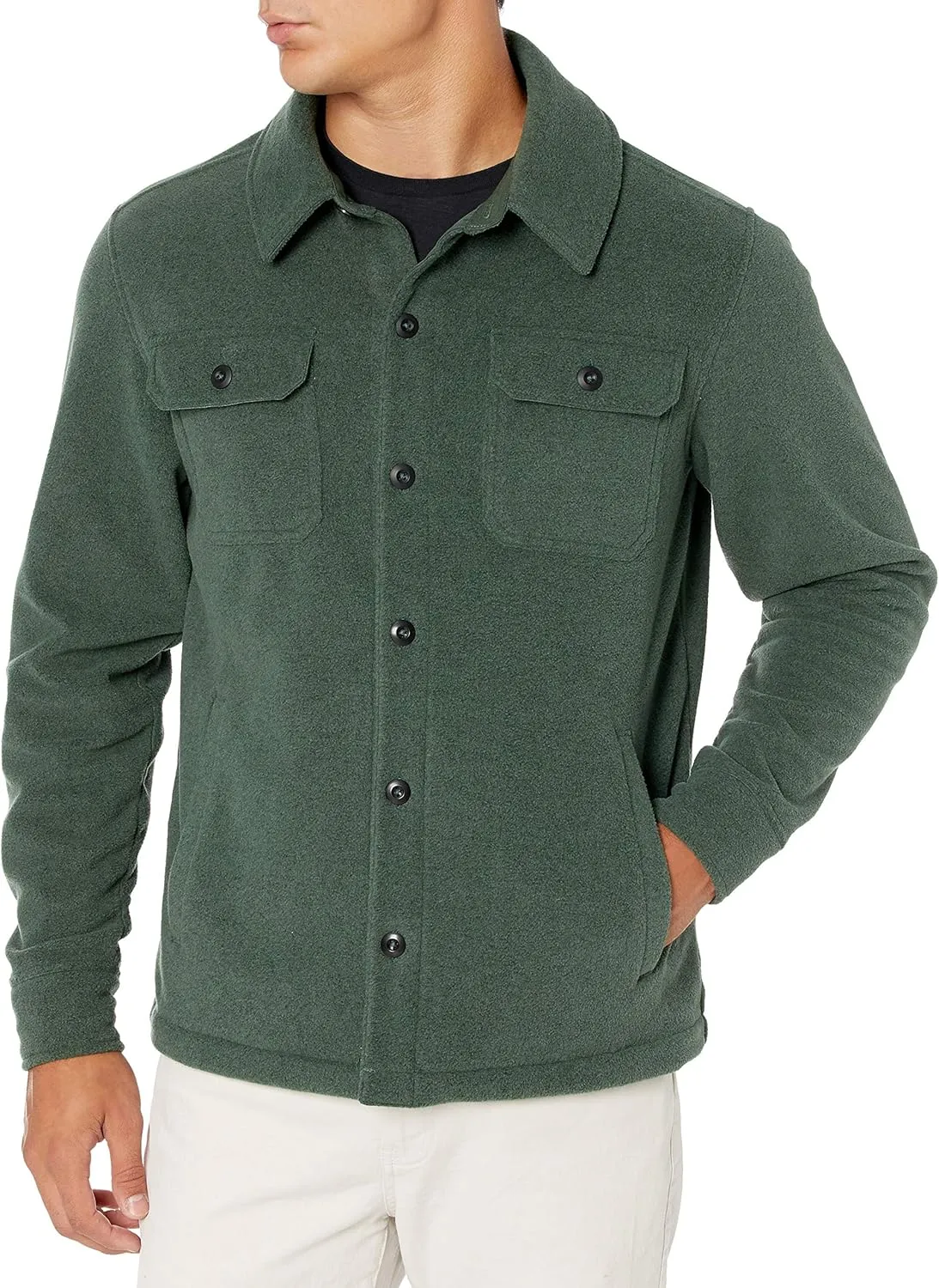 Amazon Essentials Men's Long-Sleeve Polar Fleece Shirt Jacket
