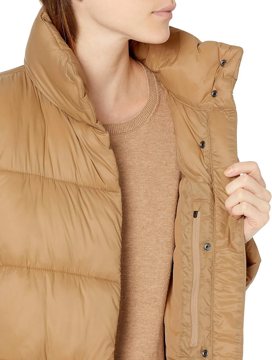 Amazon Essentials Women's Lightweight Full-Zip Water-Resistant Long Cocoon Puffer Winter Coat