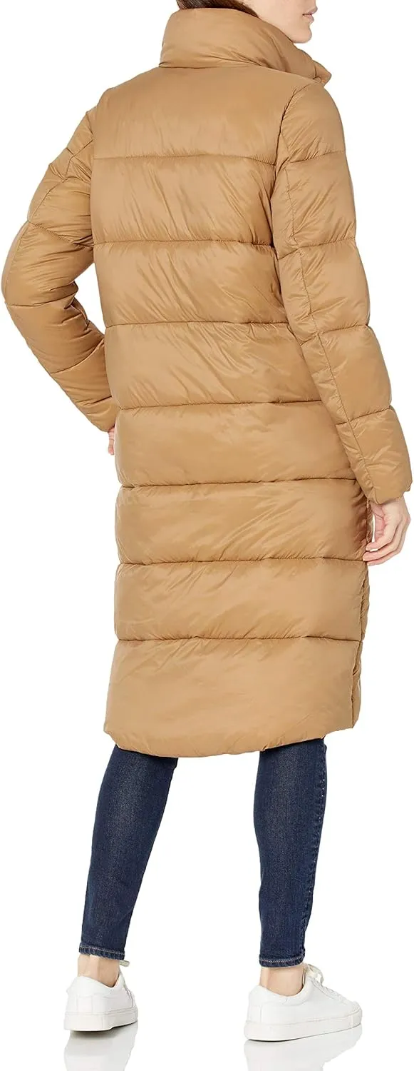 Amazon Essentials Women's Lightweight Full-Zip Water-Resistant Long Cocoon Puffer Winter Coat