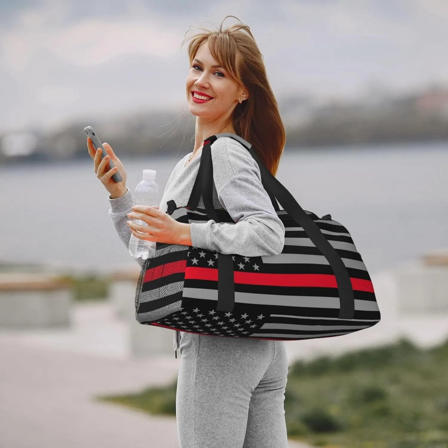 American Flag Travel Duffel Bag Large Foldable Waterproof Overnight Bag For Beach Swim Bags Pool Sports Gym