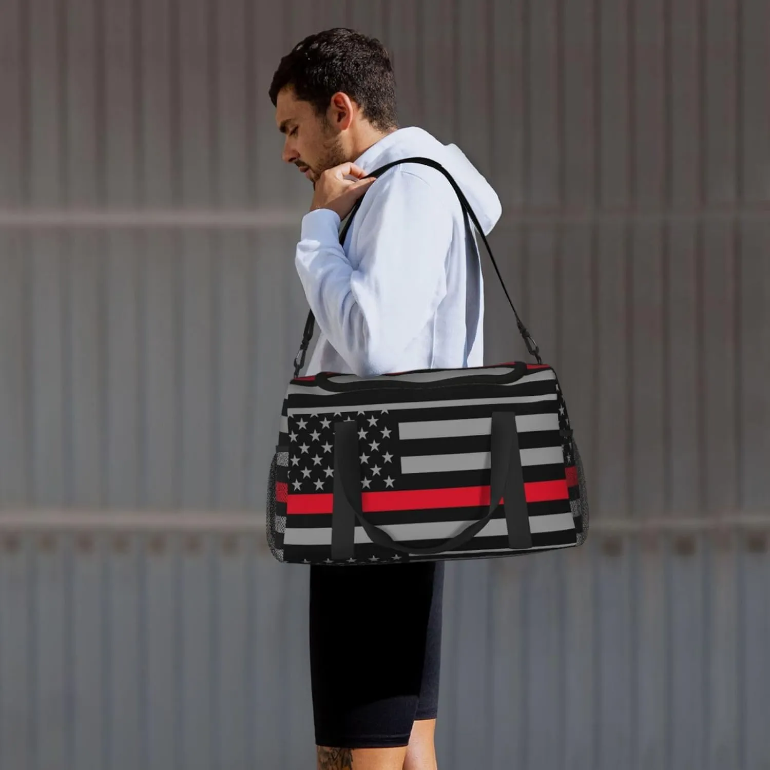 American Flag Travel Duffel Bag Large Foldable Waterproof Overnight Bag For Beach Swim Bags Pool Sports Gym
