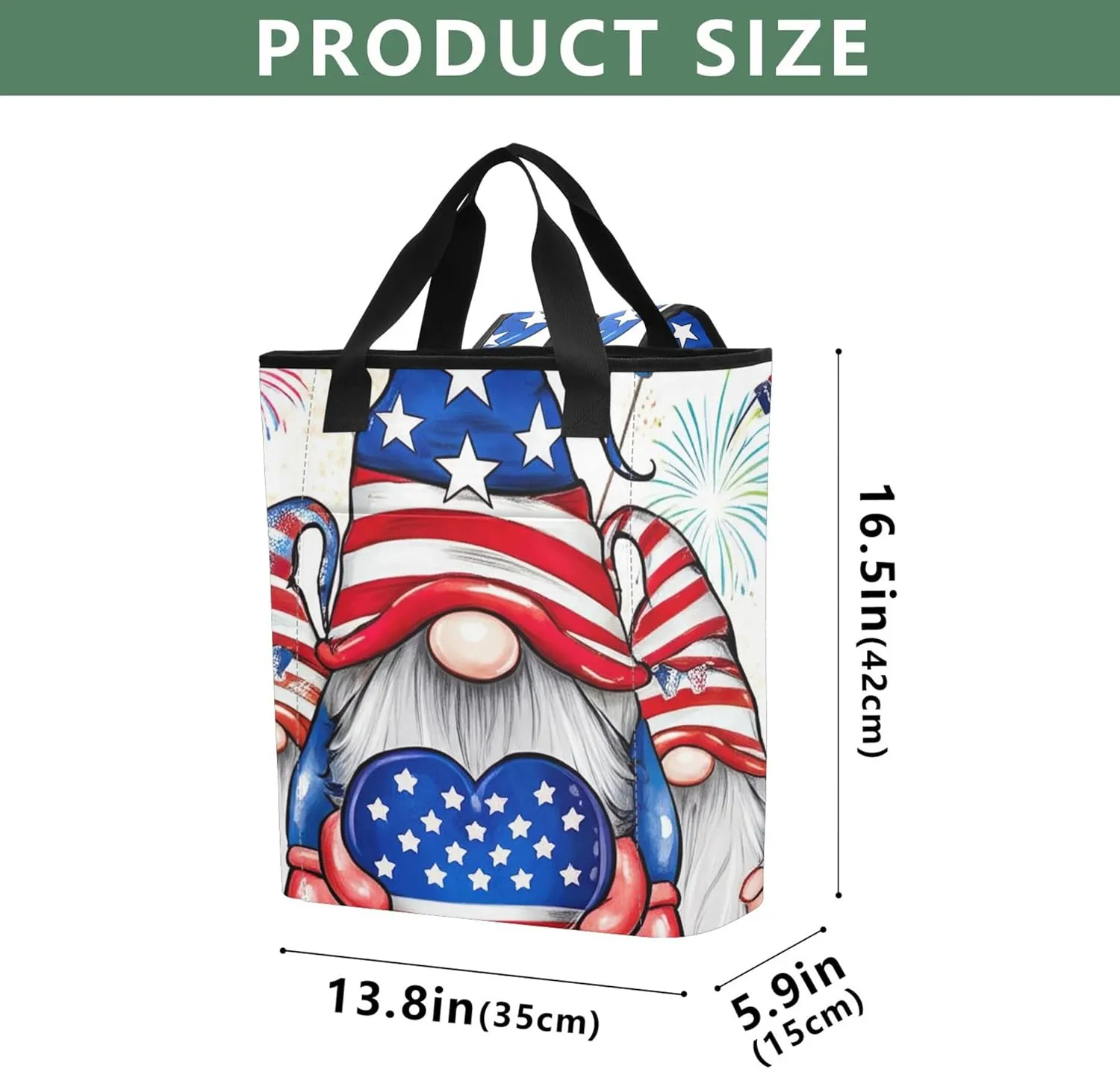 American Gnomes Flag Soft Cooler Bag 36 Cans Insulated Woman Lunch Bag 13.8''x5.9''x16.5