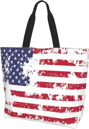 American Grocery Bag American Flag Shopping Bag America Handbag Bags American Tote Bag Flag Bags