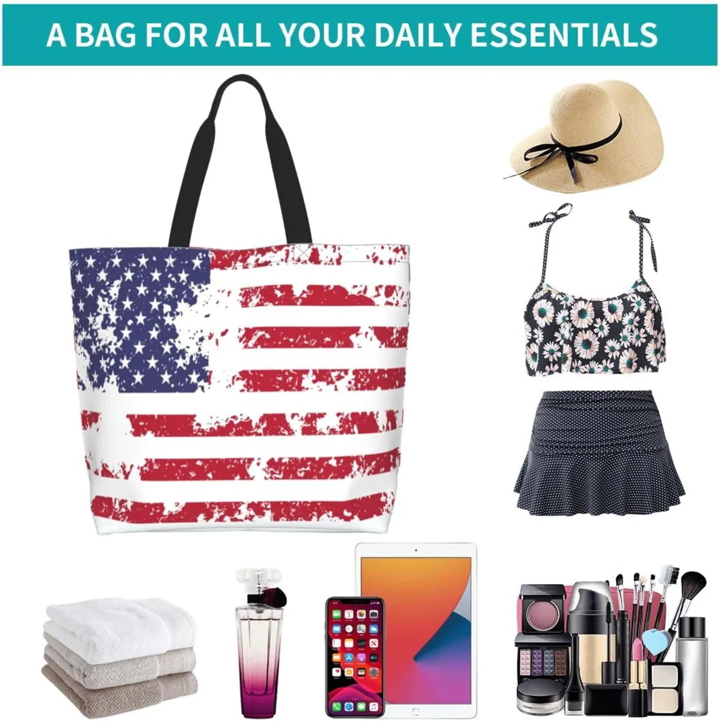 American Grocery Bag American Flag Shopping Bag America Handbag Bags American Tote Bag Flag Bags