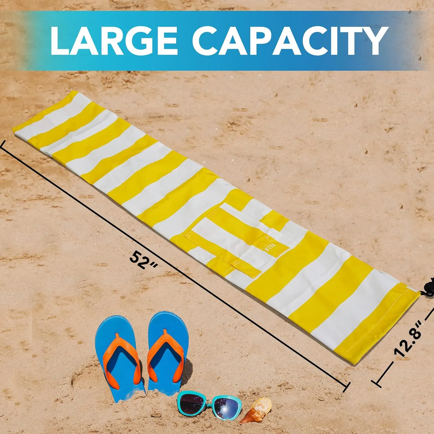 AMMSUN Commercial Grade Heavy Duty Beach Umbrella Carry Bag for storage of Beach & Patio Umbrellas,Universal Foldable Umbrella Bag, Fits Most Outdoor Umbrellas, Capri Yellow Stripe