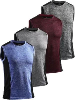 AMVELOP 4 Pack Men's Workout Tank Tops Sleeveless Quick Dry Gym Muscle Shirts