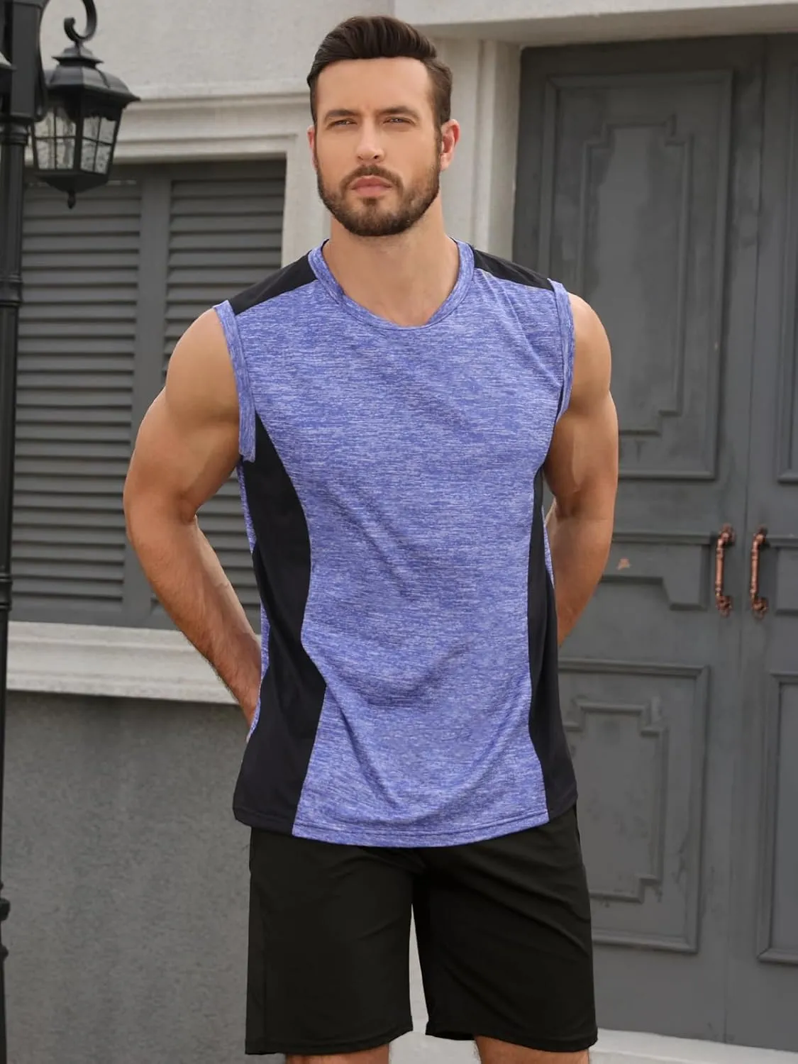 AMVELOP 4 Pack Men's Workout Tank Tops Sleeveless Quick Dry Gym Muscle Shirts