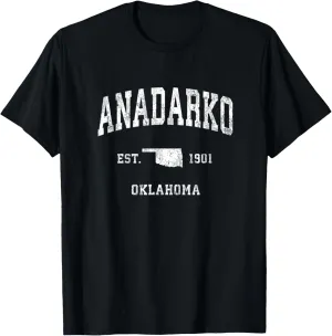 Anadarko Oklahoma OK Vintage Athletic Sports Design T-Shirt