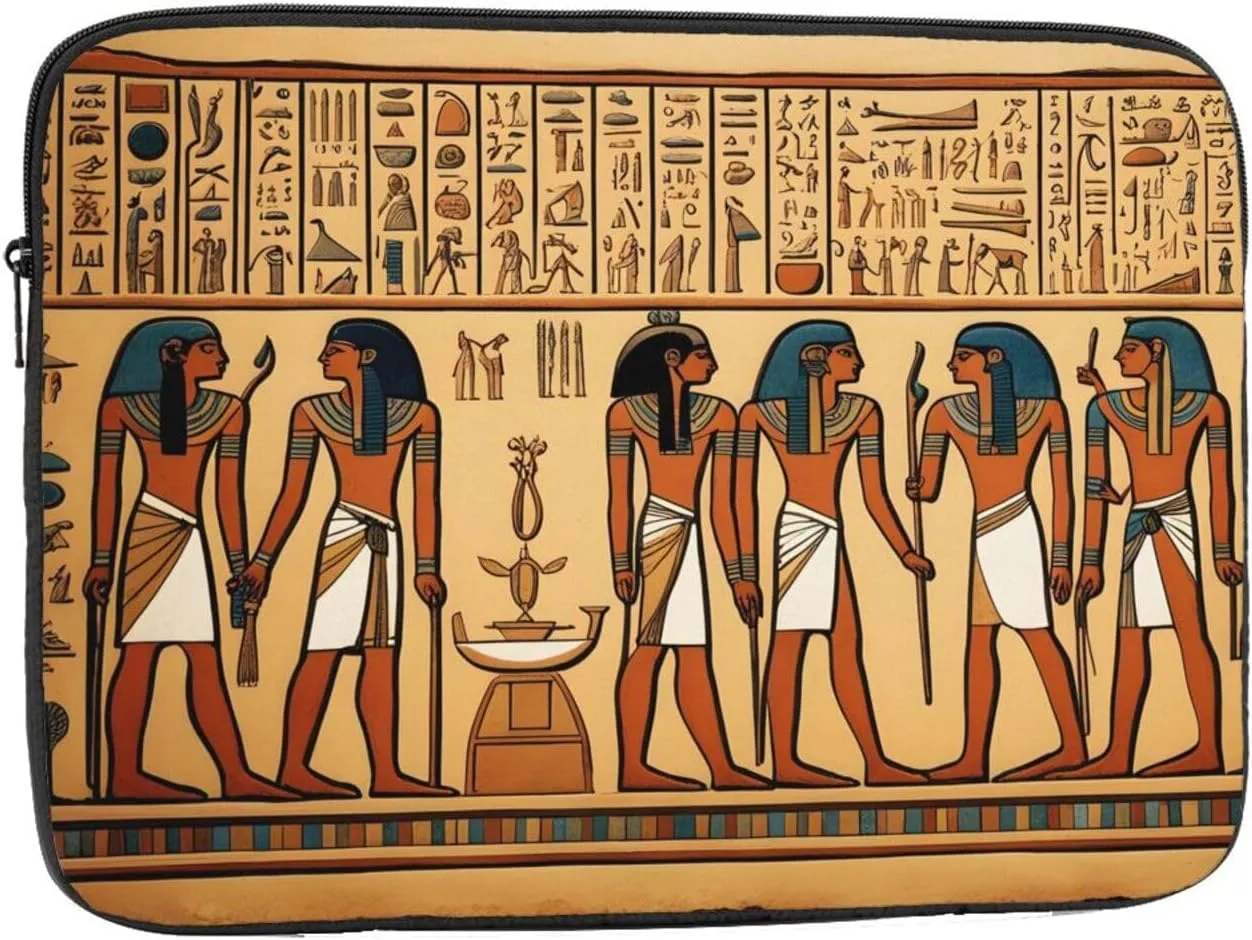 Ancient Egyptian Hieroglyph Pattern Portable Laptop Sleeve Case - Shockproof Portable Laptop Sleeve Bag 17 inch for Men and Women Business Travel, Office Daily Use