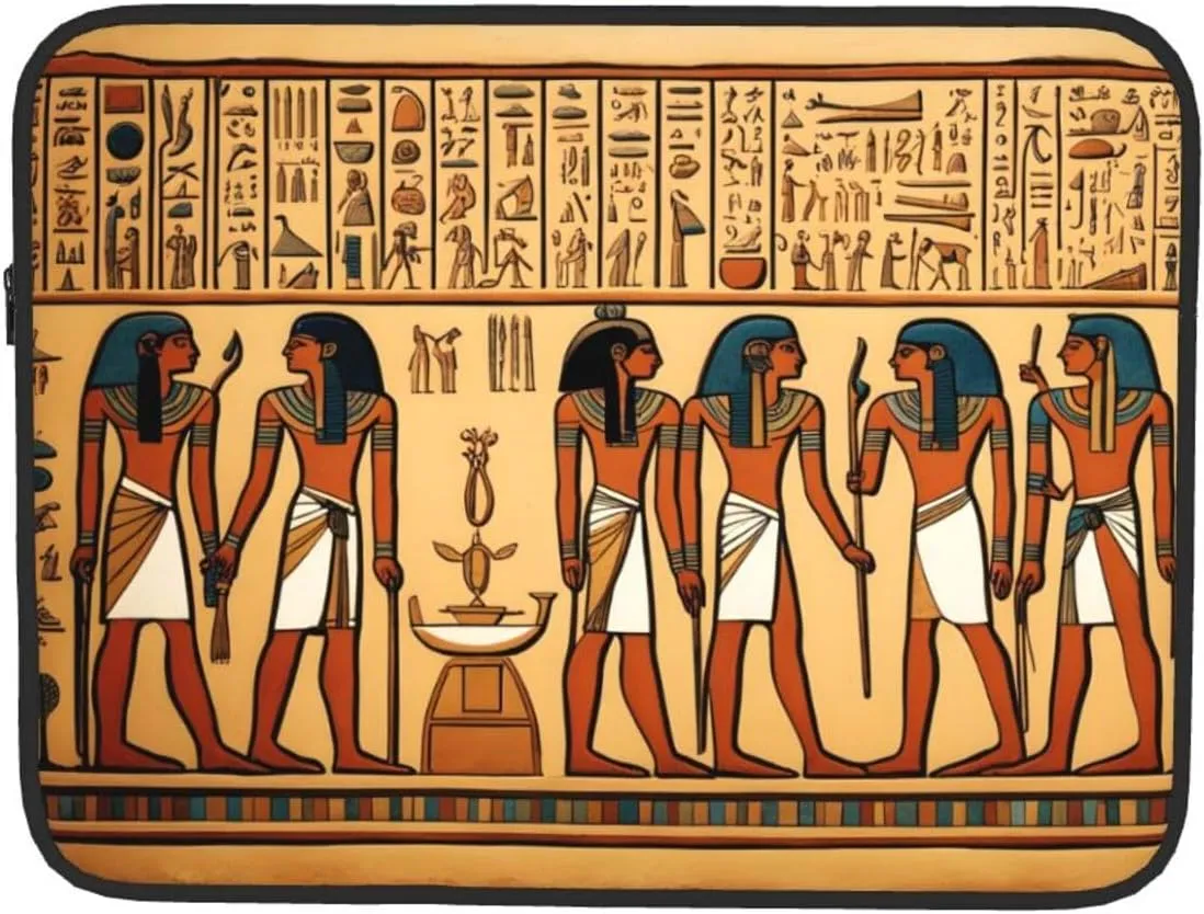 Ancient Egyptian Hieroglyph Pattern Portable Laptop Sleeve Case - Shockproof Portable Laptop Sleeve Bag 17 inch for Men and Women Business Travel, Office Daily Use