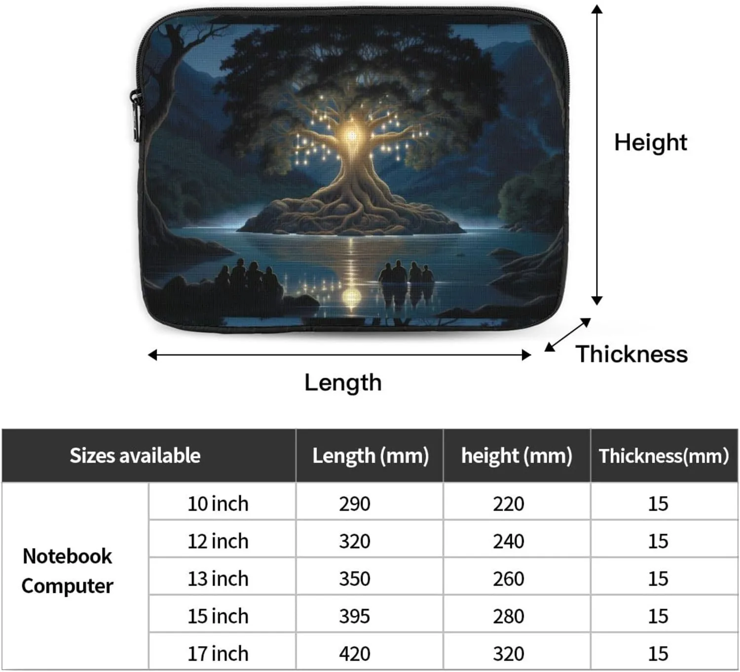Ancient Tree Of Wisdom Laptop Inner Bag Laptop Sleeve Case Briefcase Carrying Laptop Cover