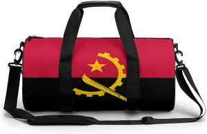 Angola Flag Large Capacity Gym Duffel Bag for Men Women Dry Wet Separation Travel Overnight