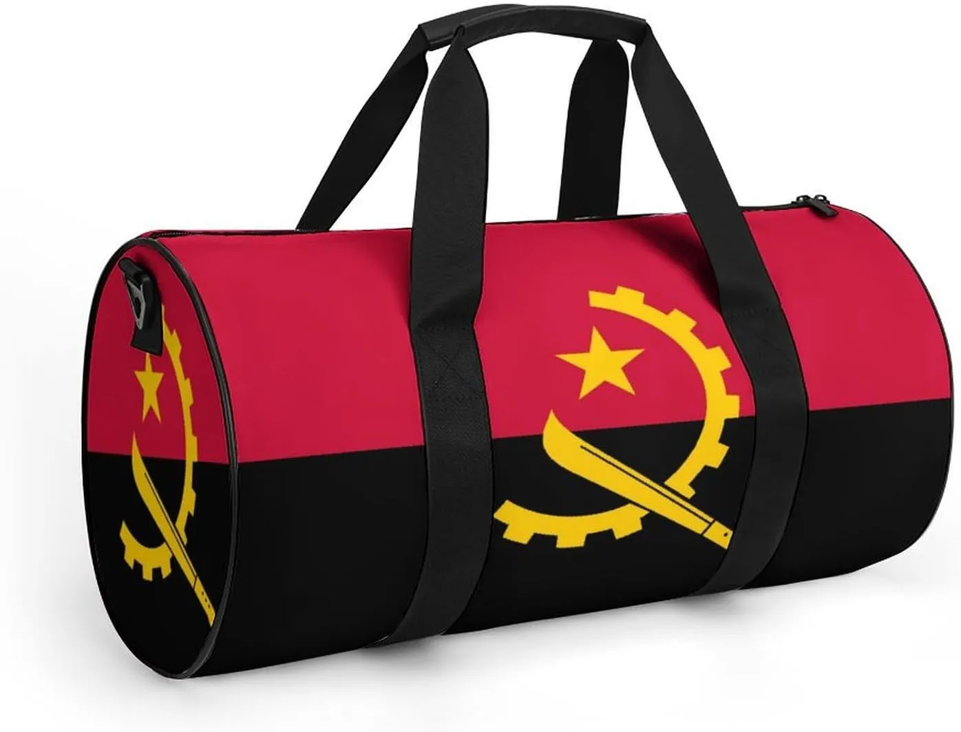Angola Flag Large Capacity Gym Duffel Bag for Men Women Dry Wet Separation Travel Overnight