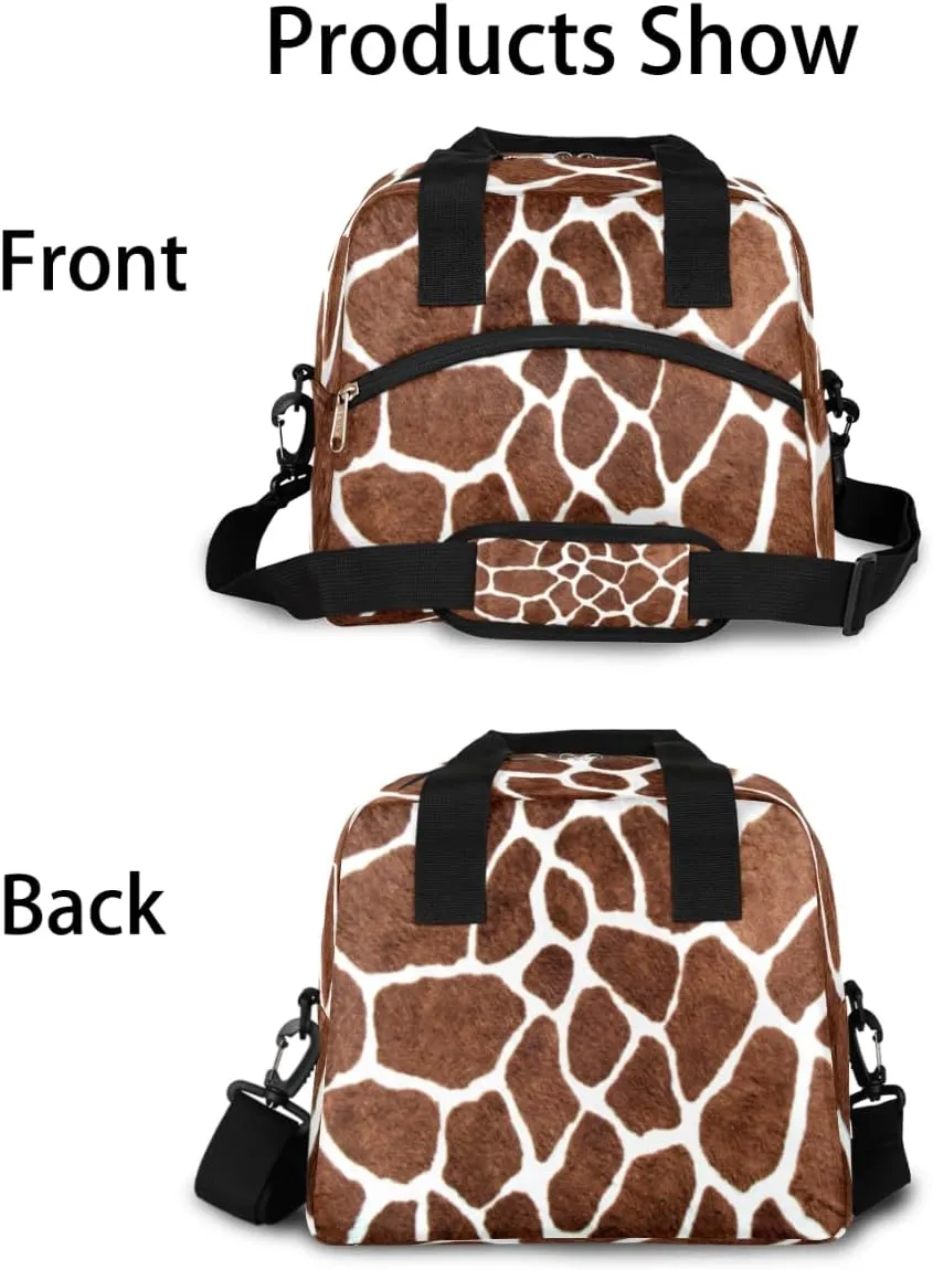 Animal Giraffe Skin Print Insulated Lunch Bag for Women Men Reusable Lunch Box Cooler Bag Large Leakproof Lunch Tote with Adjustable Shoulder Strap for Adult Work Picnic Camping Beach Office