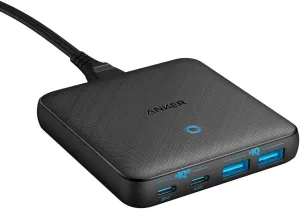 Anker USB C Charger, 543 (65W II), PIQ 3.0 & GaN 4-Port Slim Fast Wall Charger, with Dual USB C Ports (45W Max), for MacBook, Laptops, iPad Pro, iPhone and More