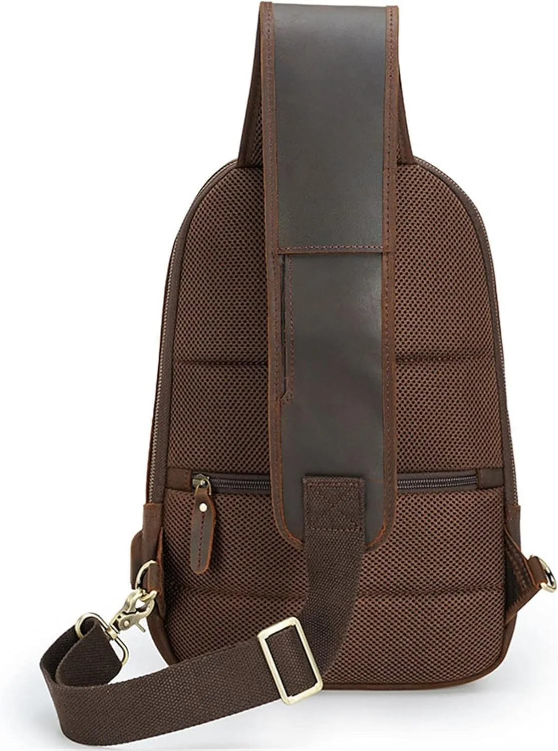 Anti Theft Chest Bag Leather Sling Bag Crossbody Shoulder Bag Chest Pack Daypack for Outdoor Sport Travel