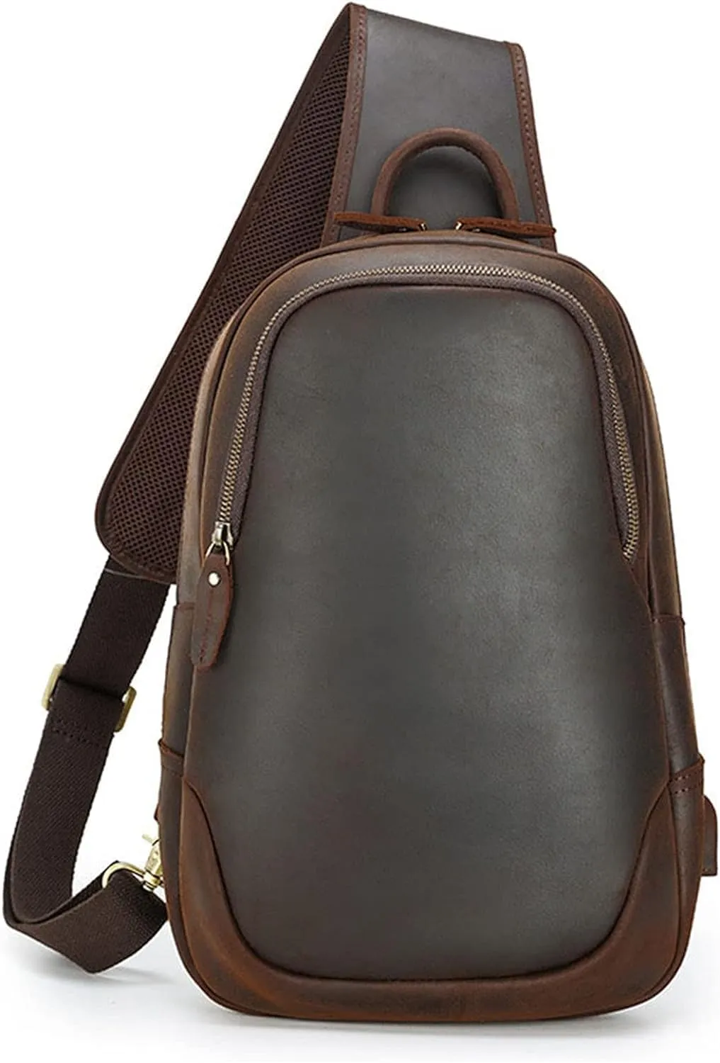 Anti Theft Chest Bag Leather Sling Bag Crossbody Shoulder Bag Chest Pack Daypack for Outdoor Sport Travel