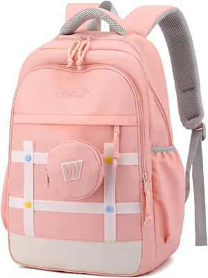 Anti-Theft College Backpack 15.6 Inch Waterproof Laptop Bag for Travel Campus Daypack (Pink)