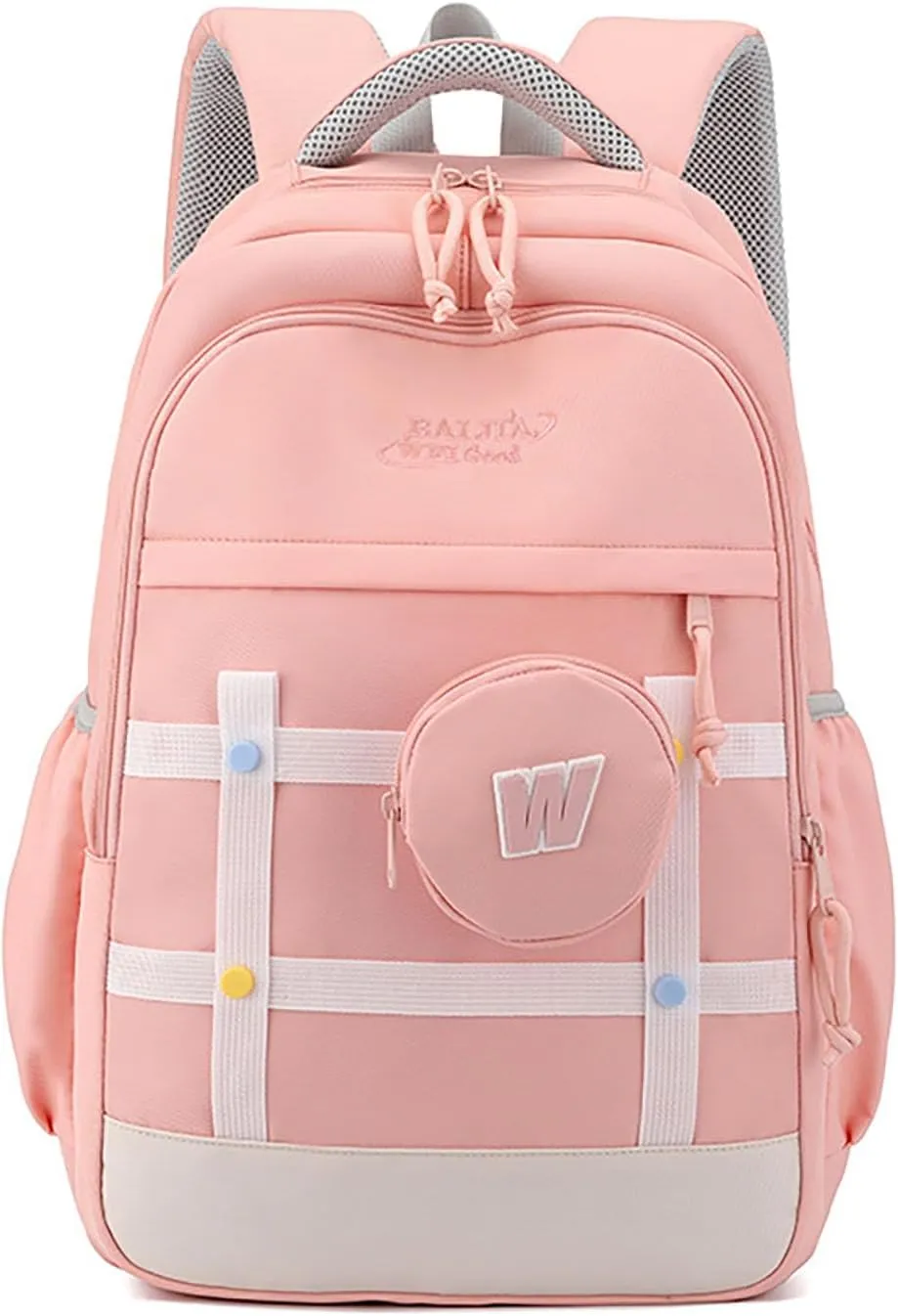 Anti-Theft College Backpack 15.6 Inch Waterproof Laptop Bag for Travel Campus Daypack (Pink)