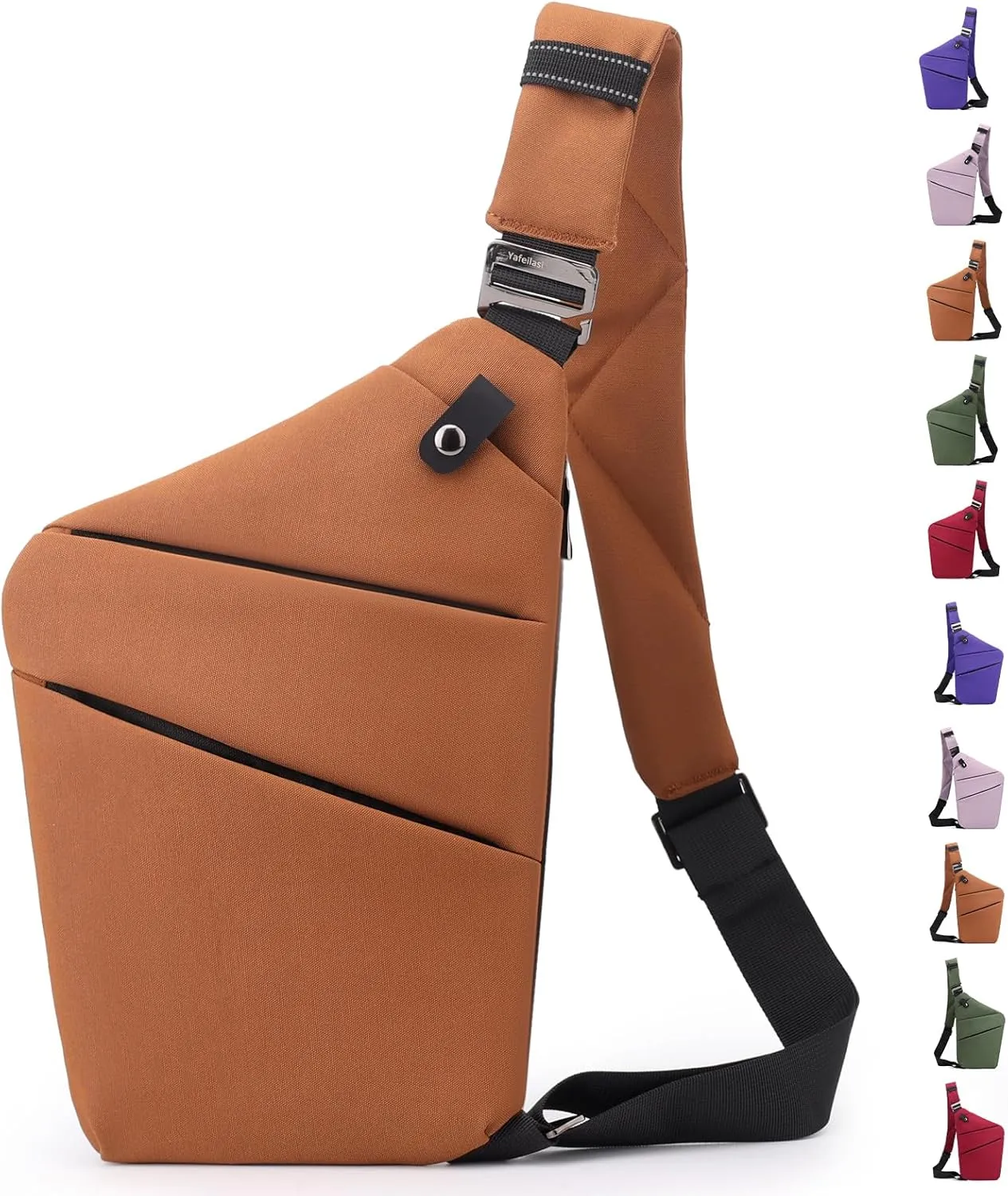 Anti Theft Crossbody Bag,Sling Bag for Women Men,Multi-pocket Chest Shoulder Bag for Travel, Sport, Work