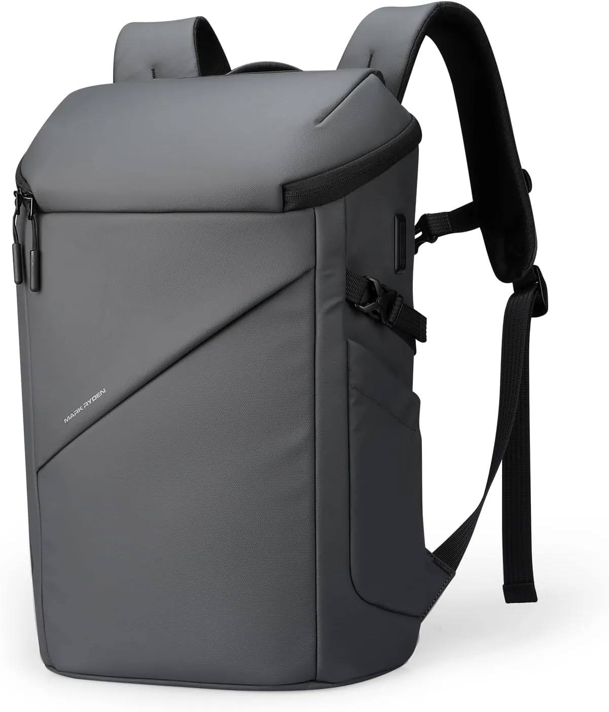 Anti-Theft Laptop Backpack with USB Charging Port Large Capacity Durable Travel Backpack for Men & Women 28L (Grey)