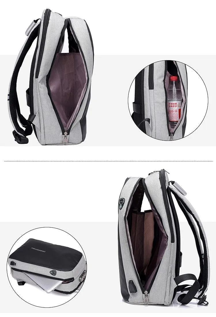 Anti-theft Password Lock Waterproof Backpack with USB Charging