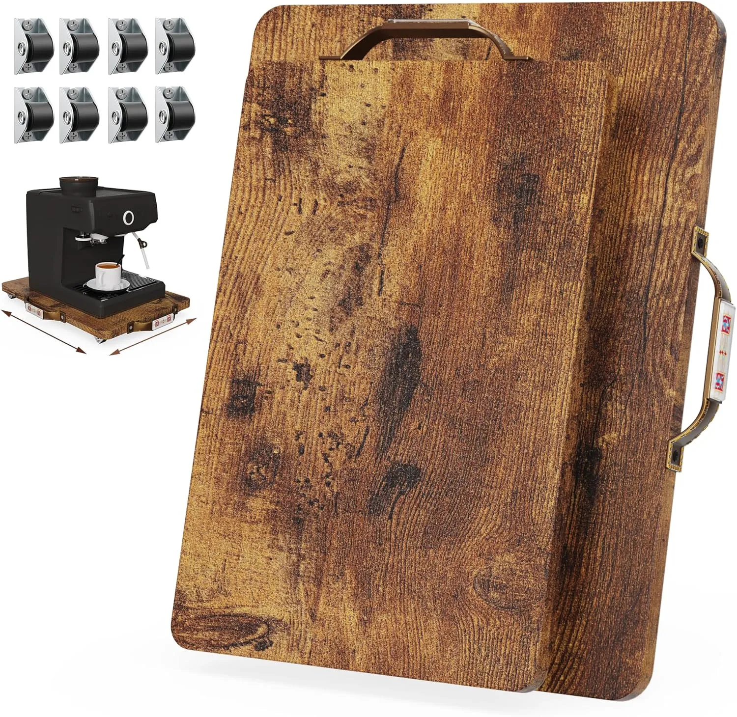 Appliance Sliders, 2 Sets Sliding Trays for Coffee Maker, Appliance Sliders for Kitchen Appliances, Countertop Slider Trays for Coffee Pot, Medium & Large (9.5" X 14" & 12.5" X 16")