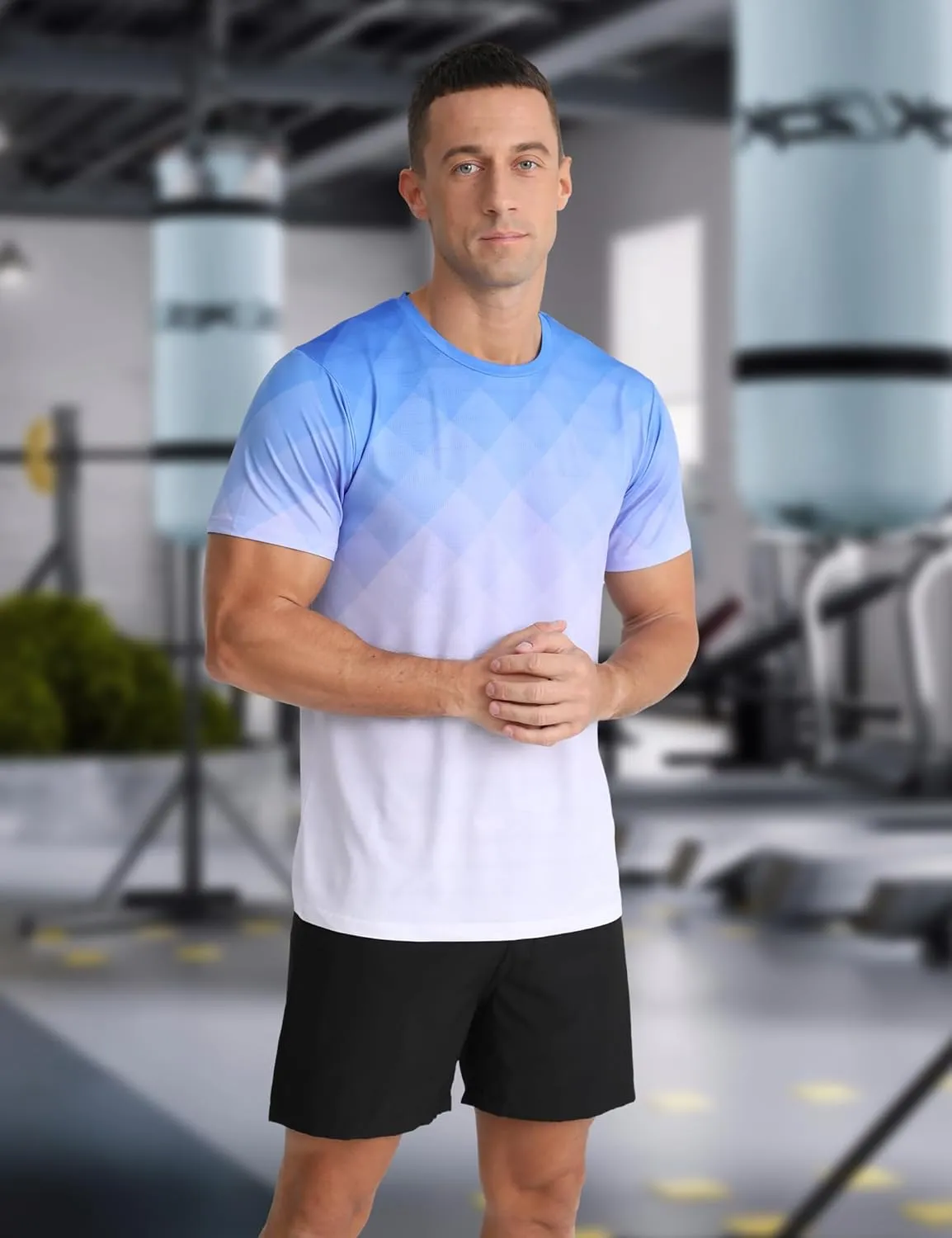APTRO Men's Athletic T-Shirt Performance Gym Shirt Quick Dry Moisture Wicking Running Workout Short Sleeve Tops