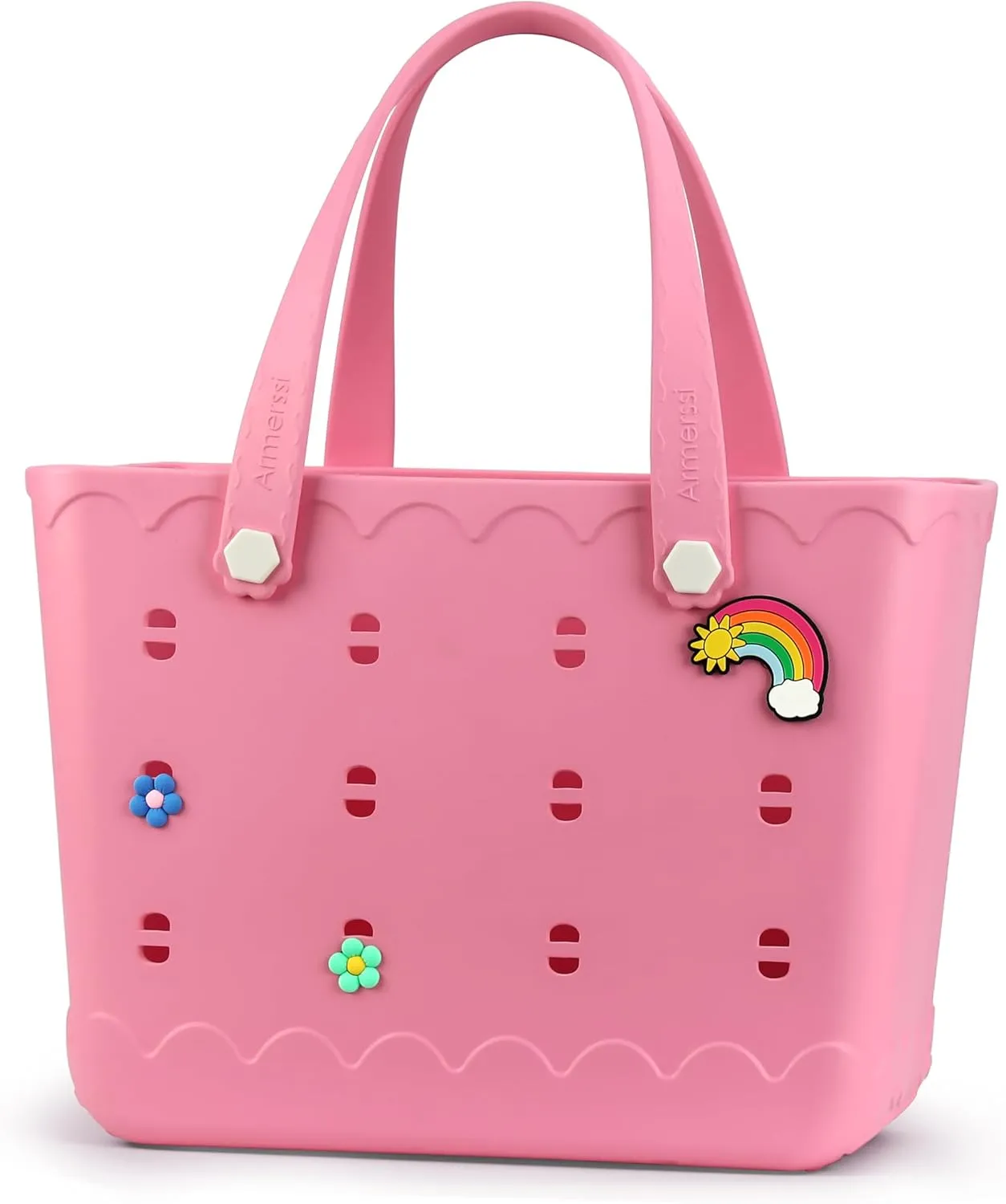 Armerssi Rubber Tote Bag For Women Large Rubber Beach Bag Waterproof Washable Handbag Durable Tote Bag Beach Swimming Travel