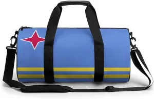 Aruba Flag Sports Gym Bag for Boys Girls with Wet Pocket Travel Duffel Tote