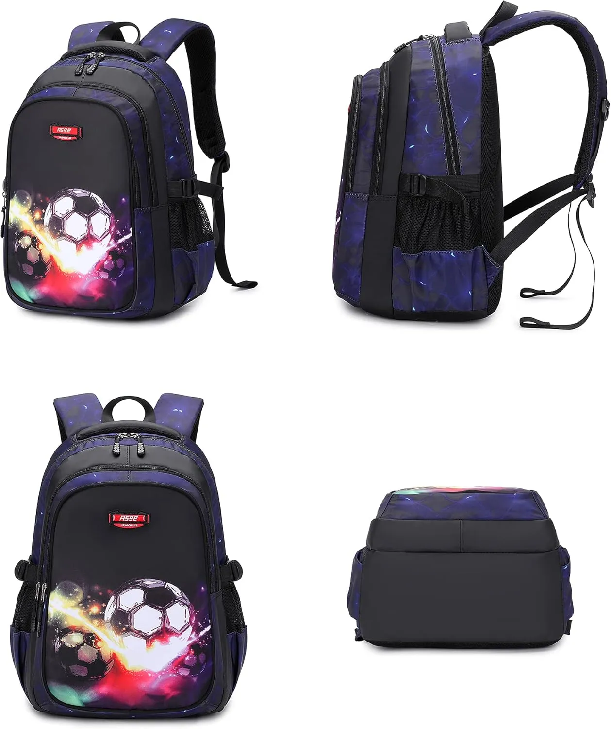 Asge Backpack for School Boys Backpacks for Kids Camo Bookbag for Middle School Bags Waterproof Travel Back Pack(Purple)
