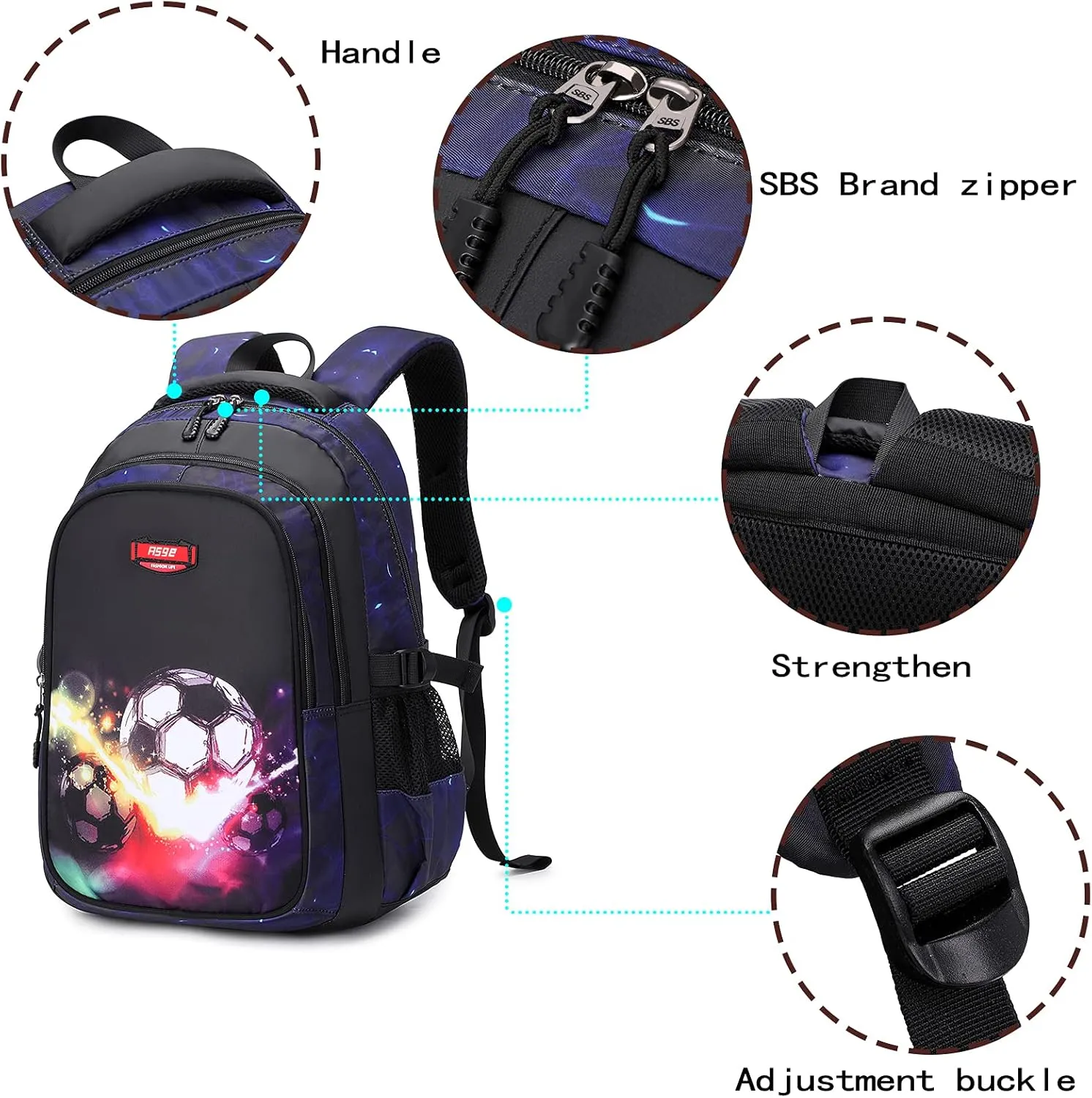 Asge Backpack for School Boys Backpacks for Kids Camo Bookbag for Middle School Bags Waterproof Travel Back Pack(Purple)